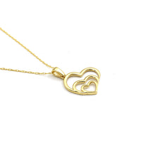 Real Gold 3 Inside Heart Necklace - Model 0285 CWP 1973