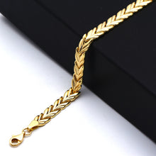 Real Gold Solid Leaf Chain Snake Dual Bracelet 5136 (17 C.M) BR1873