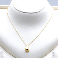 Real Gold Big One-Sided Teardrop Movable Hollow Necklace 1880 (40 C.M) N1526