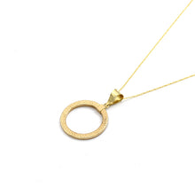 Real Gold Round 2 Side Maze Hoop Necklace - Model 5571 CWP 2007