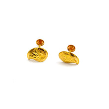 Real Gold Leaf Studs with Long Screw Tops Perfect for Ear and Nose Piercings E1888