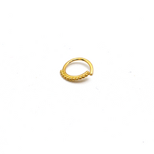 Real Gold Round Nose Ring Piercing With Side Beads 0007 NP1024