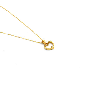 Real Gold Heart Stone Design Necklace 0173/1 CWP 2016