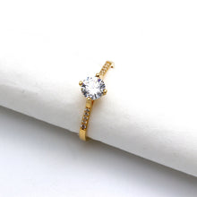 Real Gold Classic Shine Stone Ring 0028 (Size 6) R2773