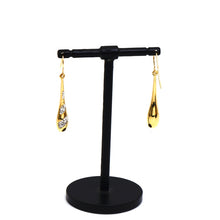 Real Gold Engraved Stones on Long Teardrop Earrings Set - Model 0492 E1953