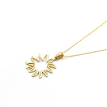 Real Gold Plain Sun Design Necklace - Model 0111 CWP 1960