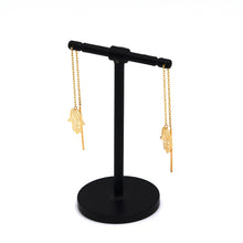 Real Gold Palm Hand Hanging Earring Set - Model 9766 E1854
