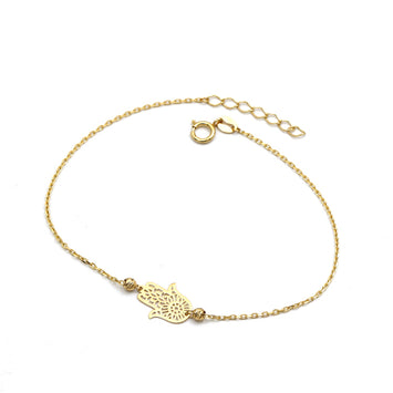 Real Gold Textured Ball Palm Adjustable Size Bracelet (19 C.M) - Model 9779 BR1729