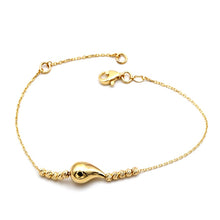Real Gold Teardrop with Textured Beads Adjustable Size Bracelet (19 C.M) 1675-DC BR1884