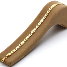 Real Gold Solid Leaf Chain Snake Dual Bracelet 5136 (17 C.M) BR1873