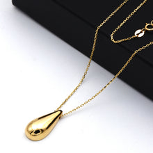 Real Gold Big One-Sided Teardrop Movable Hollow Necklace 1880 (40 C.M) N1526