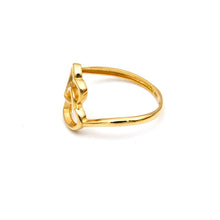 Real Gold 2 Heart Ring 7802 (Size 6) R2839