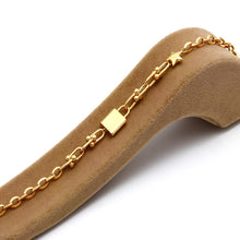 Real Gold GZTF 3D Star Charm Lock Link Bracelet (20 C.M) - Model 0036 BR1859