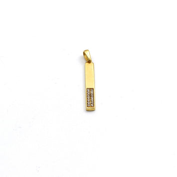 Real Gold Half Stone Bar on One Side Pendant - Model 0207 P 1959