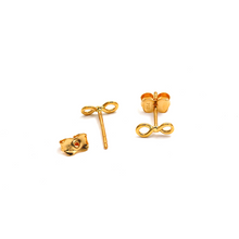 Real Gold Small Infinity Plain Stud Earring Set 2381 E1850