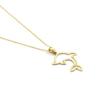 Real Gold Plain Dolphin Necklace - Model 0129 CWP 1965