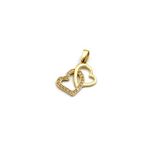 Real Gold 2 Heart Stone Pendant - Model 0278 P 1970