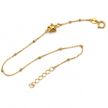 Real Gold 3D Star with Beads Balls Adjustable Size Bracelet 0471 BR1647