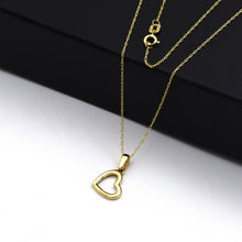 Real Gold Side Hook Heart Necklace - Model 0396 CWP 1987