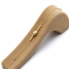 Real Gold Teardrop with Textured Beads Adjustable Size Bracelet (19 C.M) 1675-DC BR1884