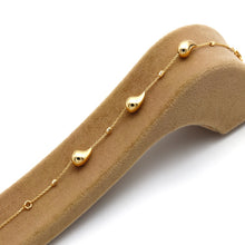 سوار ذهبي حقيقي على شكل دمعة بثلاث قطرات مع بكرة مزخرفة، مقاس قابل للتعديل (16+3 = 19 سم) 1679 BR1885