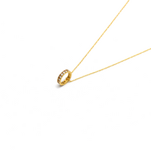 Real Gold Roller Stone Round Necklace 0307 CWP 1933