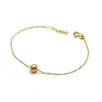 Real Gold 6 MM Ball Adjustable Size Bracelet (18 C.M) - Model 0025 BR1704