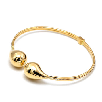 Real Gold 2 Color Teardrop Bangle (Size 19) 3485/YW BA1600