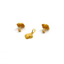 Real Gold GZVC Studs with Long Screw Tops Earring Set With Pendant SET1076