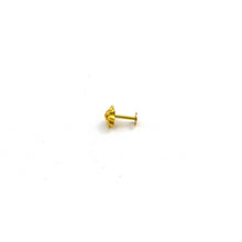 Real Gold Flower Flat Back Nose Piercing With Screw lock NP1026