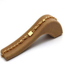 Real Gold GZTF 3D Star Charm Lock Link Bracelet (20 C.M) - Model 0036 BR1859