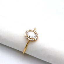 خاتم حجري بيضاوي من الذهب الحقيقي 0466 (مقاس 7) R2740