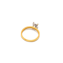 Real Gold 2 Color Luxury Solitaire Stone Ring 0233-Y (Size 8.5) R2469