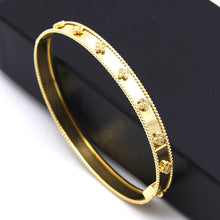 Real Gold GZVC Elegant Clover Stone Bangle 0381 - (SIZE 13) BA1496