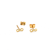 Real Gold Small Infinity Plain Stud Earring Set 2381 E1850