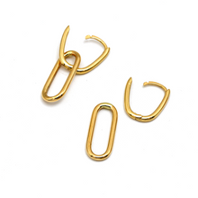 Real Gold Bigger Paper Single Clip Hanging Earring Set 1802 E1830
