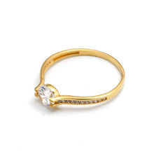 Real Gold Elegant Solitaire Line Stone Ring 0335 (Size 8.5) R2791