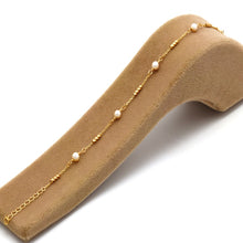 Real Gold 4 Pearl with Twisted Roller Bracelet 2451 (19 C.M) BR1846