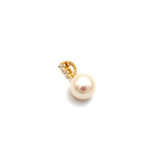 Real Gold Natural Pearl with 3 Stones Pendant 0419 P 2018