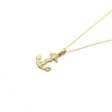 Real Gold Plain Anchor Necklace - Model 0216 CWP 1964