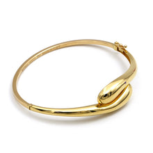 Real Gold Tear Drop Bangle 1244 - (SIZE 15) BA1514