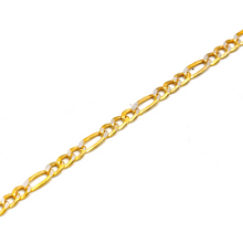 Real Gold GZCR Two Tone Figaro Solid Link Chain Necklace Unisex 7586 (60 C.M) CH1246