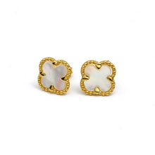 Real Gold Pearl Flat Stud Earring Set - Model GZJVN0695-MOP E1916