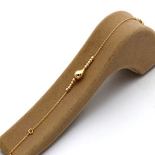 Real Gold Teardrop with Textured Beads Adjustable Size Bracelet (19 C.M) 1675-DC BR1884