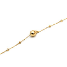 سوار ذهبي حقيقي على شكل دمعة واحدة مع بكرة مزخرفة بحجم قابل للتعديل (16+3 = 19 سم) 1676 BR1886