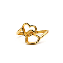 Real Gold 2 Heart Ring 7802 (Size 6) R2839