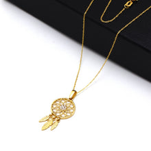 Real Gold Stone Dream Catcher Necklace 0309 CWP 1934