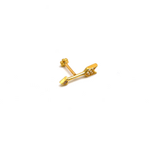 Real Gold Arrow Heart Nose Piercing With Screw lock 0101 NP1008