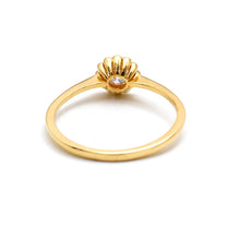 خاتم حجري من الذهب الحقيقي على شكل زهرة 1350 (مقاس 7) R2712