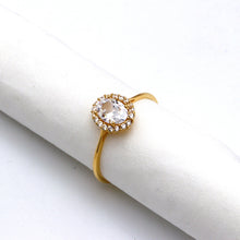 خاتم حجري بيضاوي من الذهب الحقيقي 0466 (مقاس 7) R2740